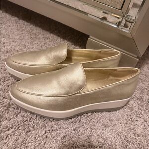 DKNY Platform Gold Women's Slip-On Loafers